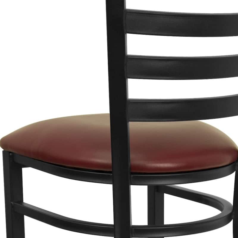 Ladder Back Metal Restaurant Barstool - 17"W x 18"D x 42.25"H