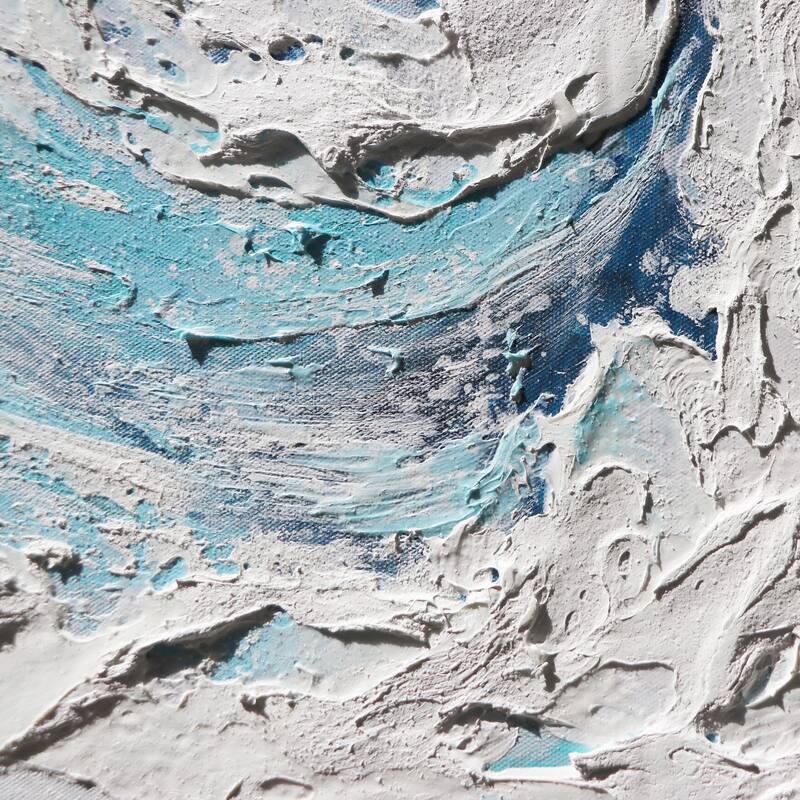 Pasargad Home Tidefall Hand-Painted Coastal Wave Oil Painting