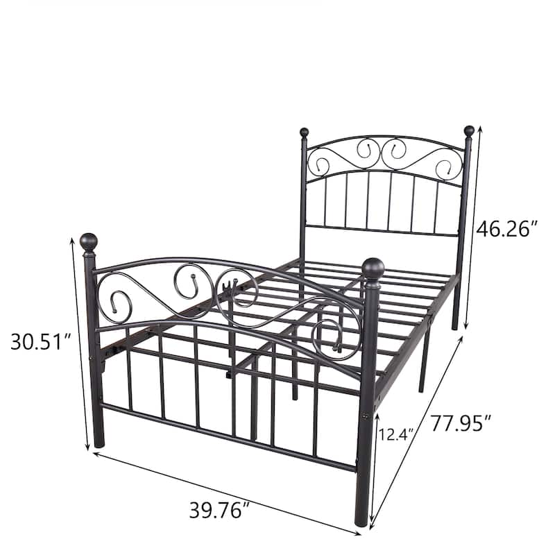 Bed Frame with Headboard and Footboard