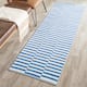 SAFAVIEH Handmade Flatweave Montauk Salinda Casual Cotton Rug - 2'3" x 7' Runner - Ivory/Blue