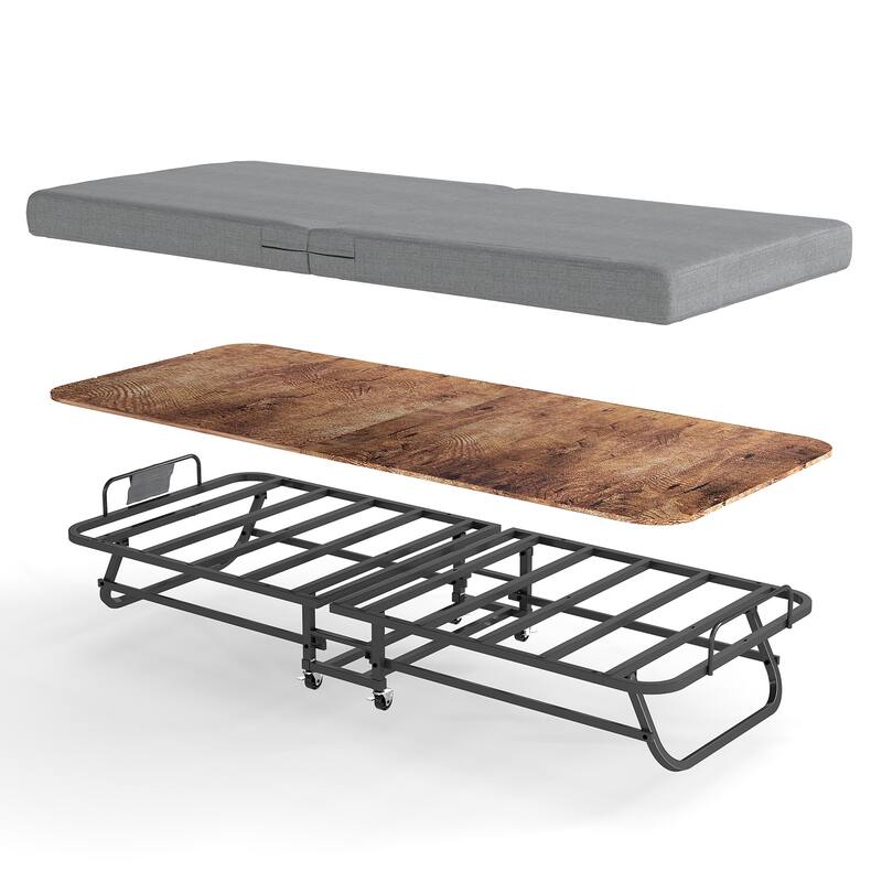 Portable Folding Bed with Memory Foam Mattress