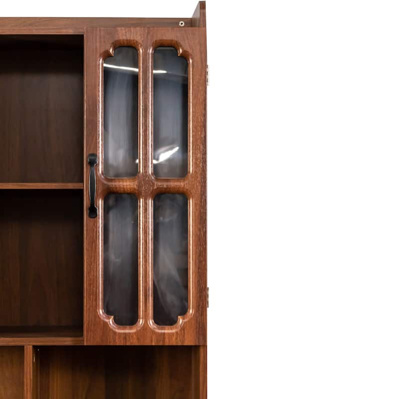L-Shaped Corner Computer Desk,Study Modern Style Table With Drawers,Bookshelf & Hutch,2-In-1 L-Shaped Design