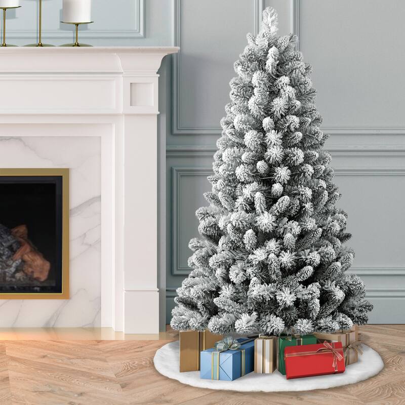 Puleo International 4.5' Flocked Virginia Pine Artificial Christmas Tree