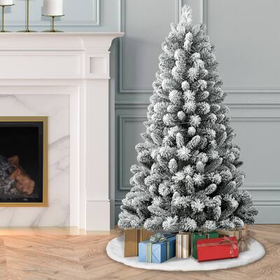 Puleo International 4.5' Flocked Virginia Pine Artificial Christmas Tree