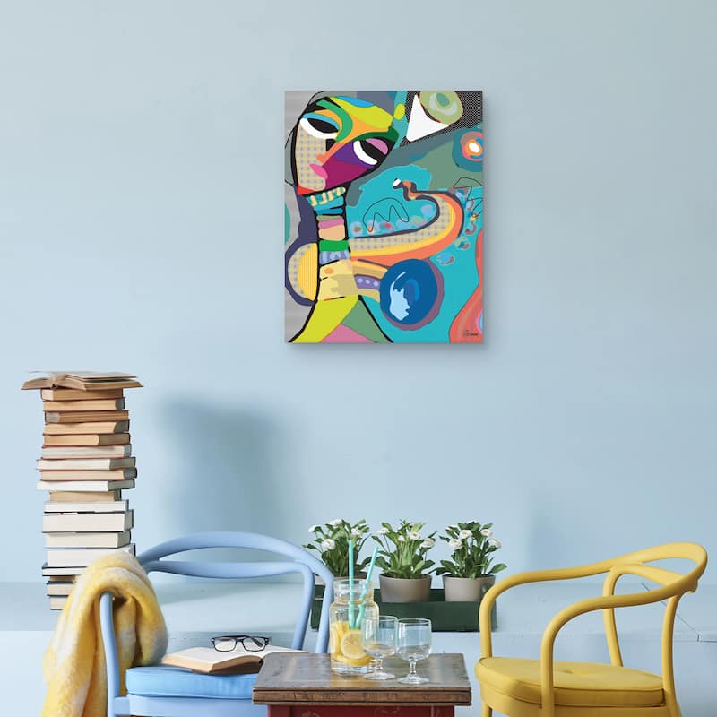 Music Saxist by Michele Glennon Canvas Art Print