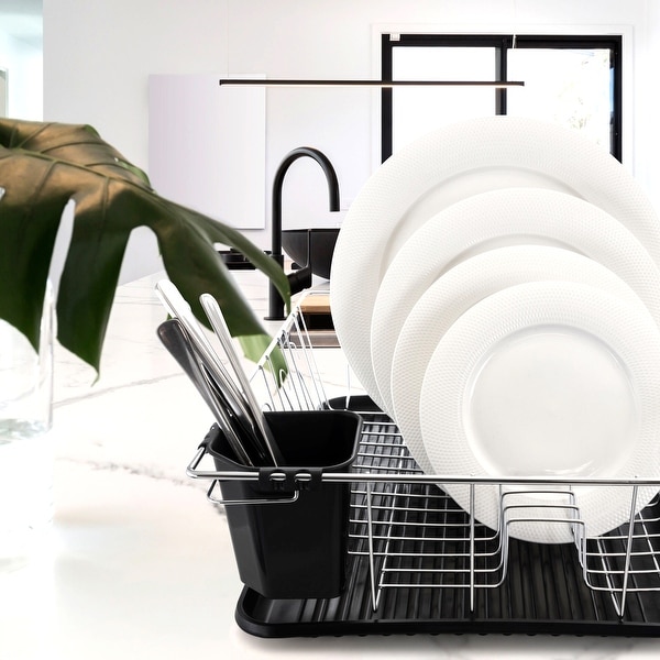 MegaChef 16in Kitchen Basics Chrome Plated Countertop Dish Drying
