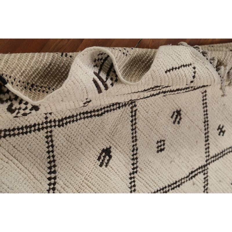 Trellis Moroccan Oriental Area Rug Hand-Knotted Wool Carpet - 5'0"x 8'8"