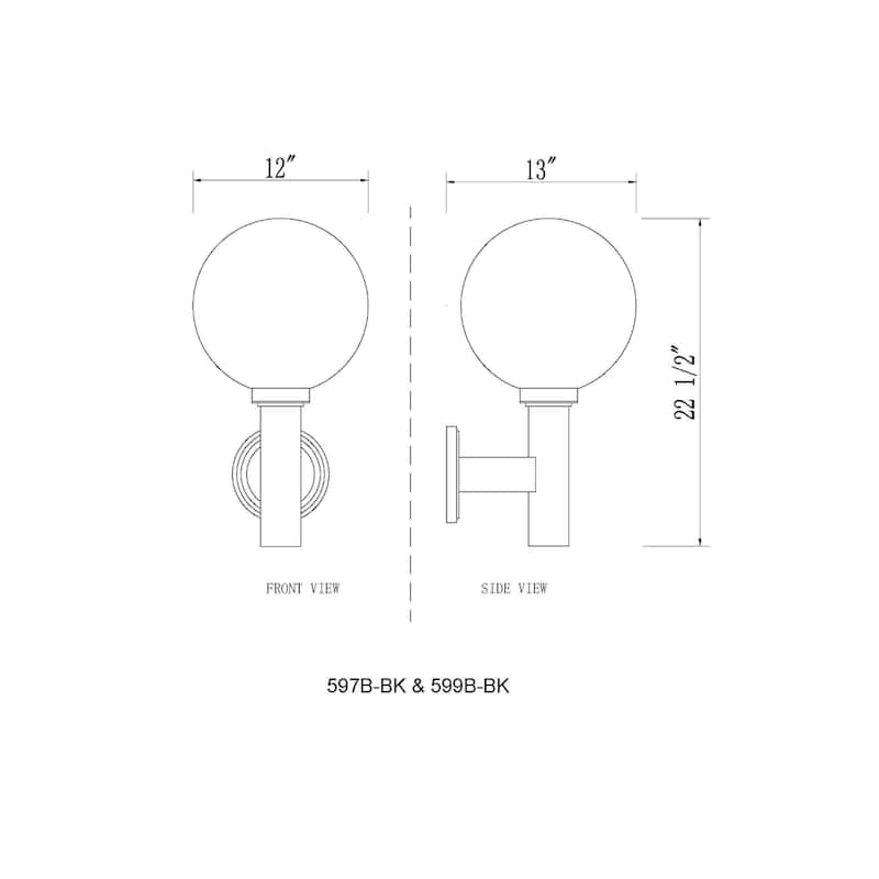 Laurent 1 Light Outdoor Wall Sconce - Black