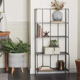 Black Iron Contemporary Bakers Rack - 24 x 13 x 49