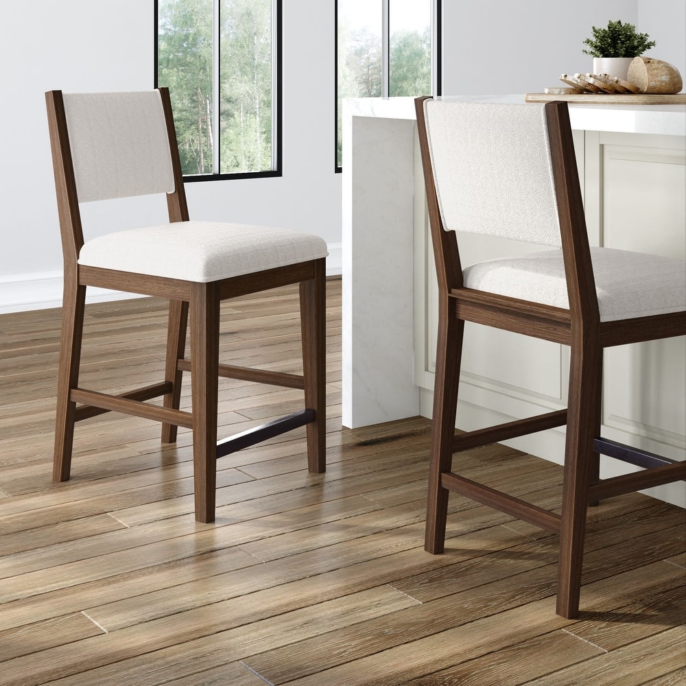 Plank and Beam Sereno Upholstered Counter Height Stool - Set of 2