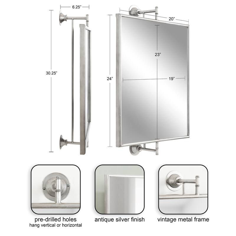 Kate and Laurel Darbridge Rectangle Pivot Mirror