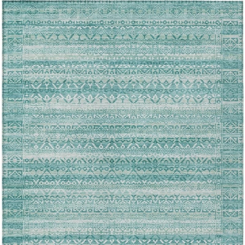 HomeRoots Striped Transitional Rectangle Outdoor Rug