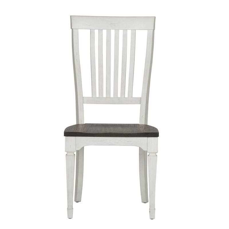 Allyson Park Wirebrushed White 5 Piece Pedestal Table Set