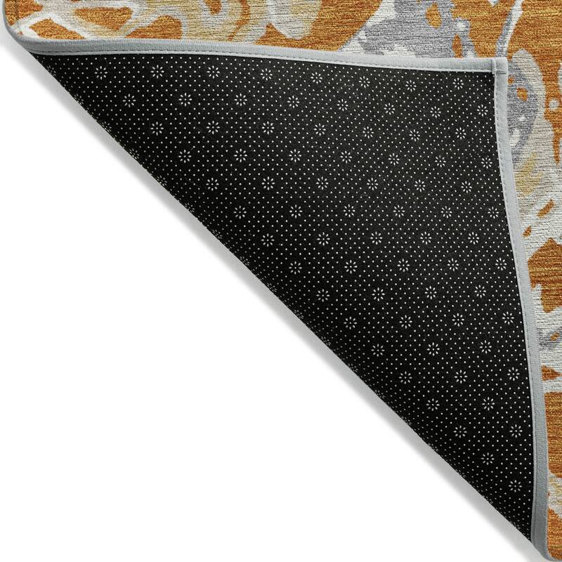 Machine Washable Indoor/ Outdoor Modern Wave Chantille Rug