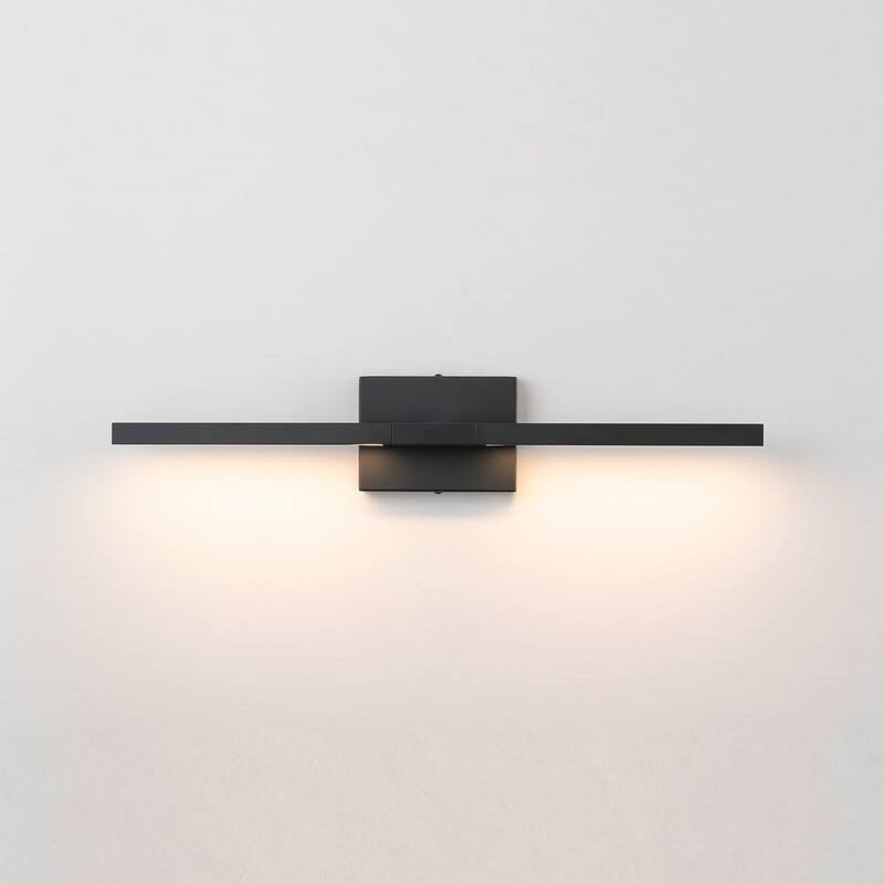 23.6" W Modern Matte Black/Stained Nickel 3000K Dimmable LED Bathroom Vanity Wall Light