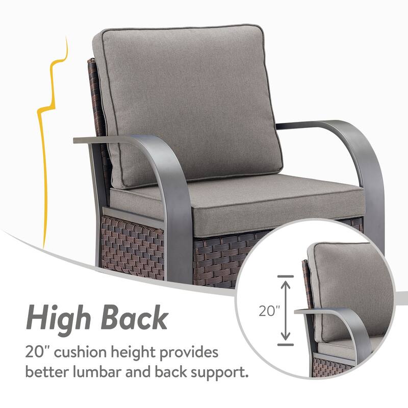 Gymojoy Industrial Style Outdoor Wicker Patio Chairs Set of 2