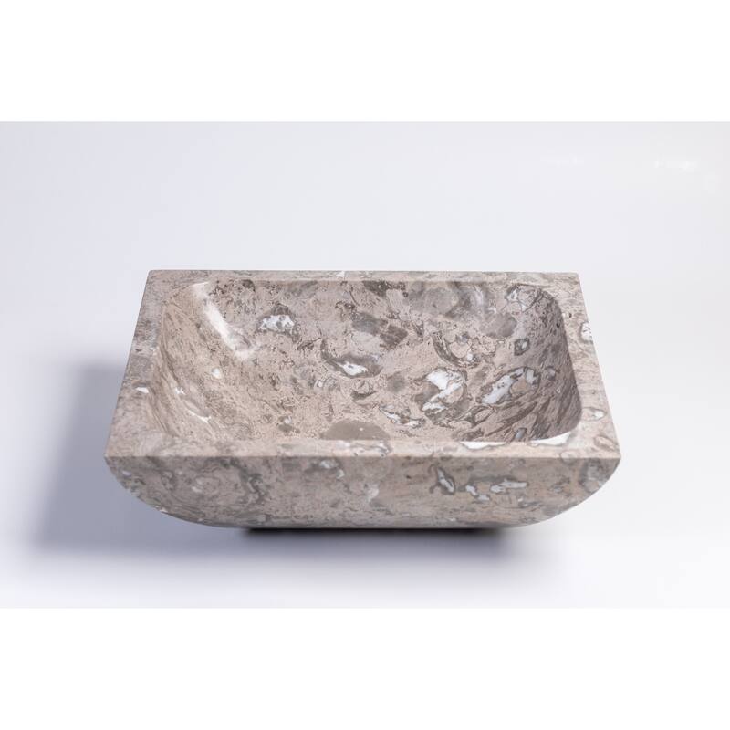 Natural Stone Vessel Bathroom Sink - Rectangular Stone Sink