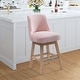 preview thumbnail 50 of 55, Boucle Polyester Upholstered Swivel Counter Stool - Foot Glides