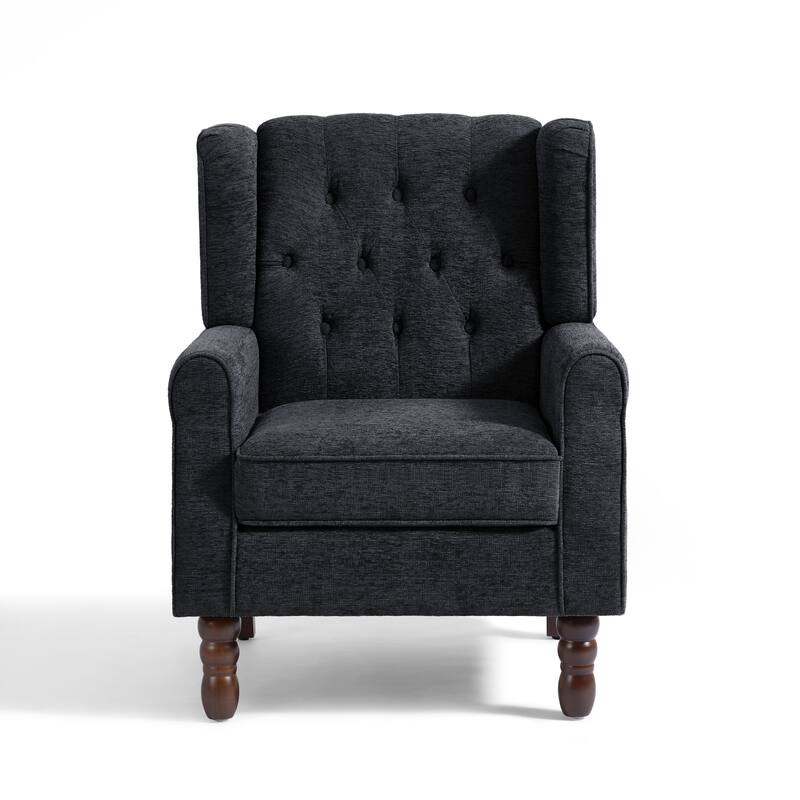 Button-Tufted Accent Chair Wingback Armchair - 38"H