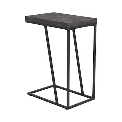 Accent Table Wooden Expandable Chevron Top, Gray