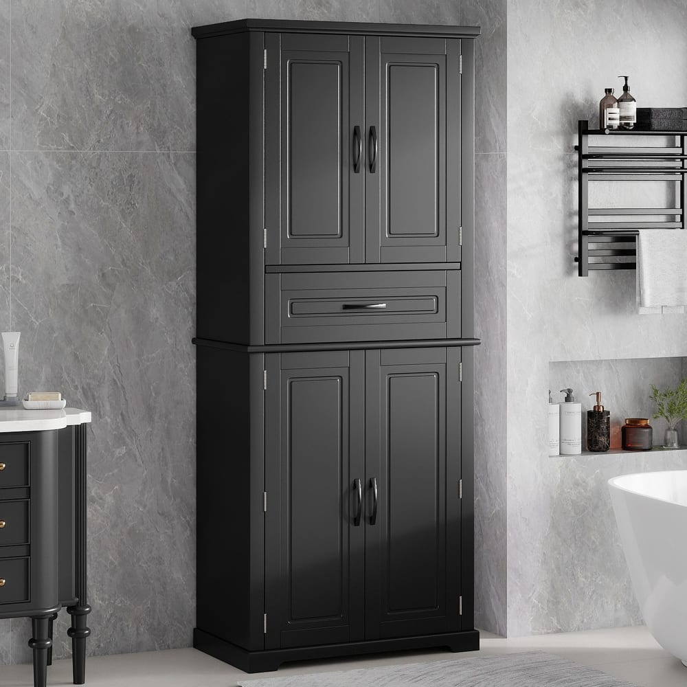 Christopher Knight Home - Whitmore Tall Bathroom Storage Cabinet with Adjustable Shelves and Multi-Functional Design
