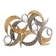 preview thumbnail 13 of 16, Beige Metal Abstract Home Wall Decor with Round Mirror Accents