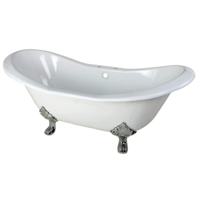Kingston Brass Aqua Eden 72" Clawfoot Cast Iron Soaking Tub with