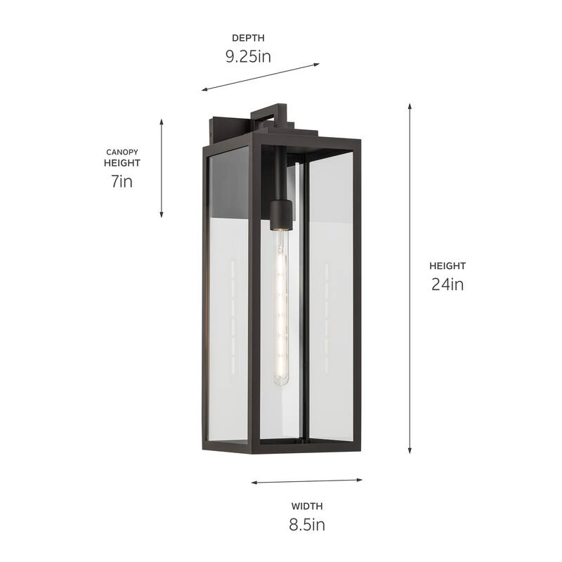 Kichler Lighting Branner 24 in. 1-Light Outdoor Wall Sconce