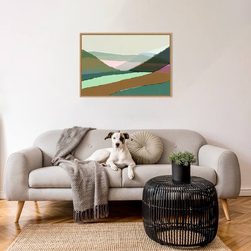 Layered Mountains And Valleys I by Cartissi Framed Canvas Wall Art Print