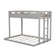 preview thumbnail 6 of 9, Gray Twin over Full Solid Wood Bunk Bed with Ladder