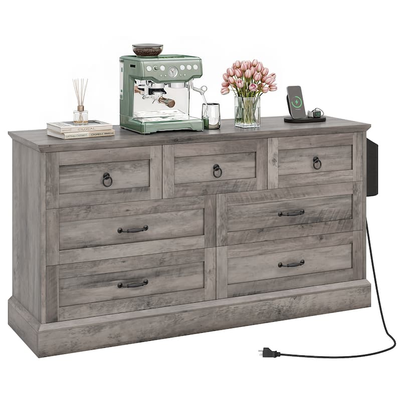 Moasis 7 Drawers Dresser Chest of Drawers Storage Organizer For Bedroom