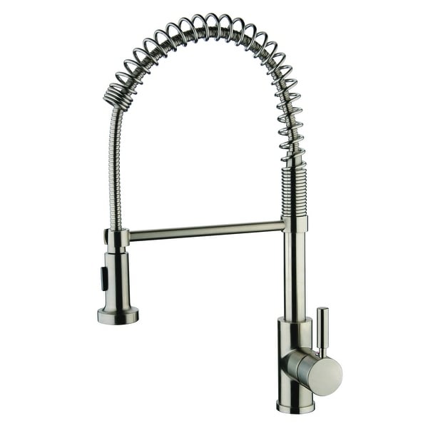 Foreman Single Handle Pull-out Brushed Nickel Finish Kitchen Faucet with Single Mount Pull-out Sprayer. Opens flyout.