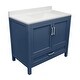 preview thumbnail 38 of 146, Nevado 37" Bathroom Vanity with Cultured Marble Vanity Top Sink in White with White Basin