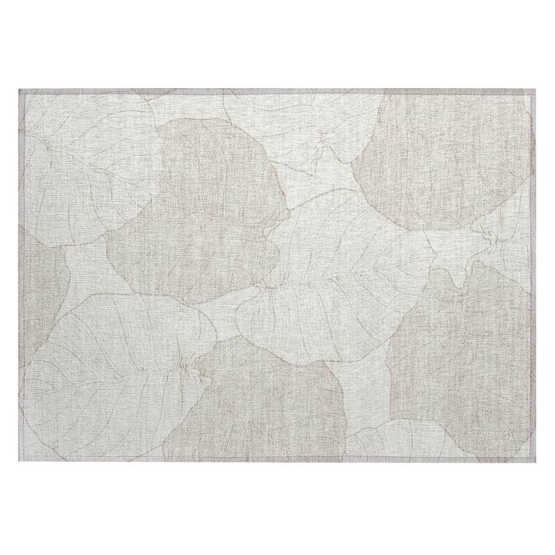 Machine Washable Indoor/ Outdoor Tropical Floral Chantille Rug