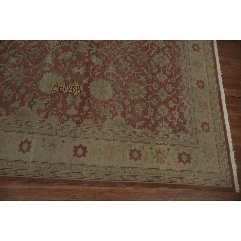 Hand Knotted Oriental 100% Wool Carpet Traditional Geometric Red Ziegler Area Rug - 9' 5'' X 6' 10''