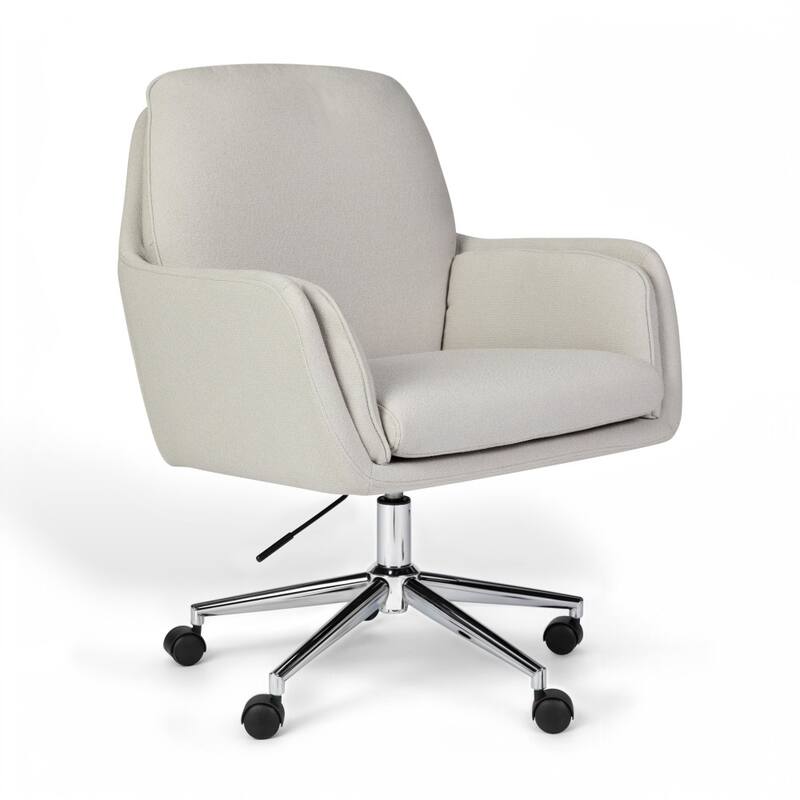 Martha Stewart Upholstered Swivel Home Office Chair with Double Cushions - 26.75"W x 29.25"D x 35" - 38.25"H