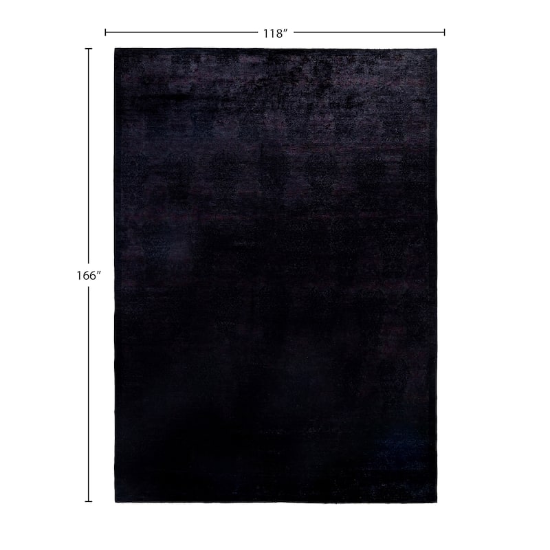 Overdyed One-of-a-Kind Hand-Knotted Area Rug - Black - 9' 10" x 13' 10"