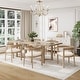 preview thumbnail 1 of 13, Christopher Knight Home - Livia 95-Inch Table and Upholstered Arm Chairs Dining Set Beige+Light Ash