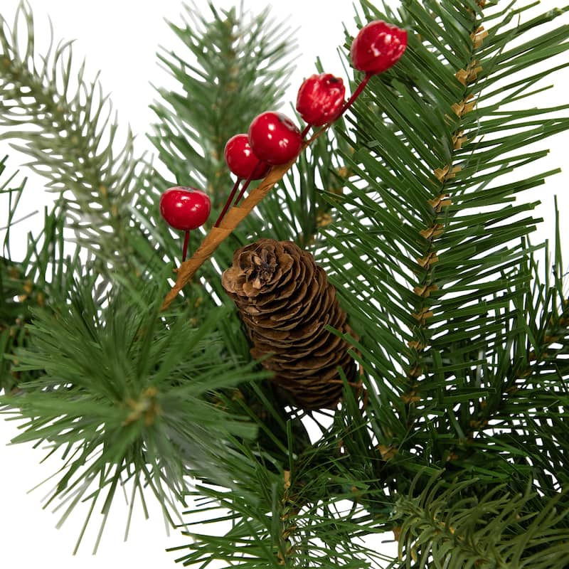 Noble Fir Commercial Christmas Garland Berries Unlit 25' x 12"