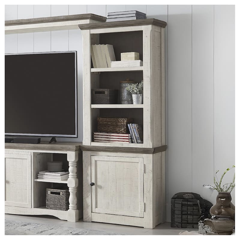 Havalance Right Pier Cabinet, White/Brown - 7'9" x 9'9" - 7'9" x 9'9" - Brown