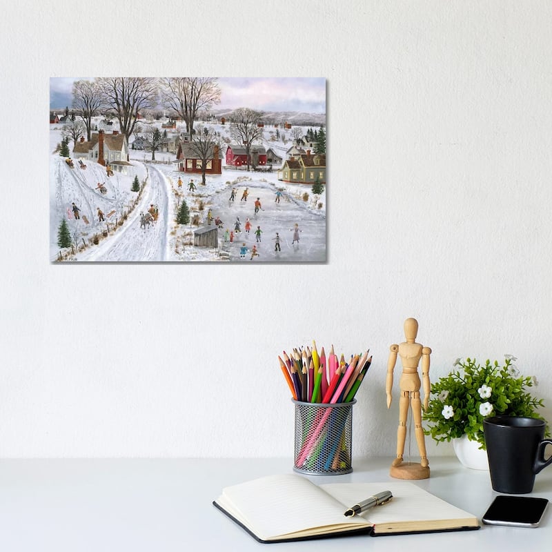 iCanvas "Sleds and Skates" by Bob Fair Canvas Print - 8x12x0.75