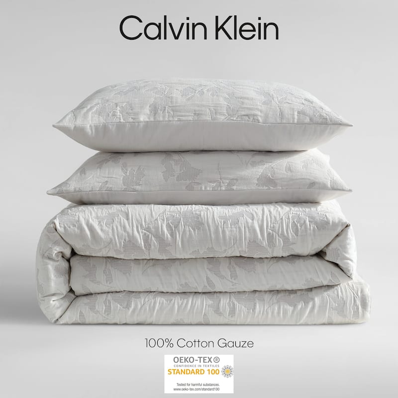 Calvin Klein Cascade Cotton Reversible Grey Duvet Cover Set