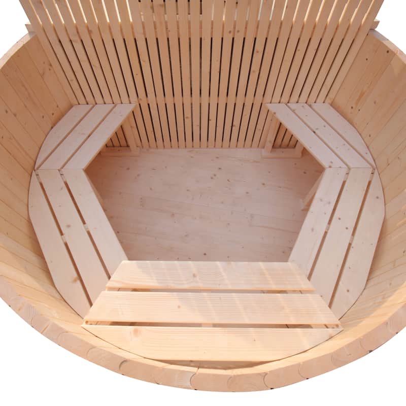 ALEKO Wood-Fired 4-5 Person Hot Tub and Ice Bath with Internal Stove Pine