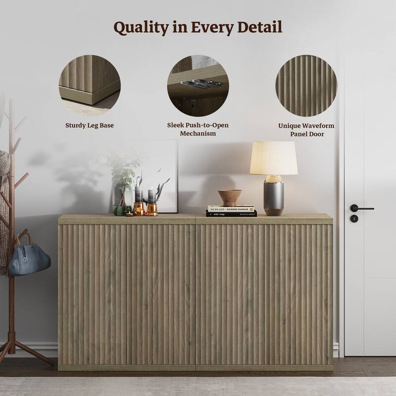 Set of 3 Versatile Push to Open Side Cabinets for Modern Homes