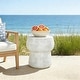 preview thumbnail 2 of 21, GDFStudio Cove Outdoor Concrete Accent Table with Crack Texture, Double Barrel Shape, MGO Material Grey