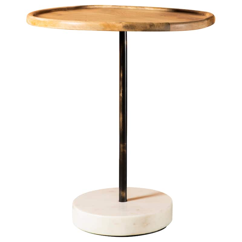 Modern Industrial Design Accent Table with Marble Base