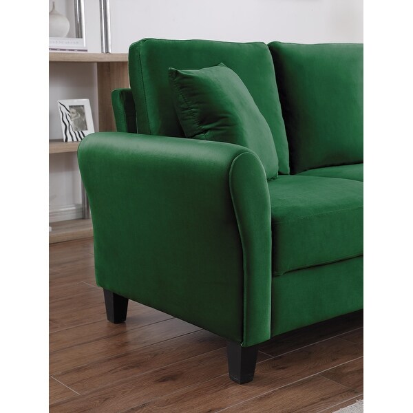 Modern Velvet Couch with 2 Pillow 78 Inch Width Living Room Furniture 3 Seater Sofa with Plastic Legs On Sale Bed Bath Beyond 39995774