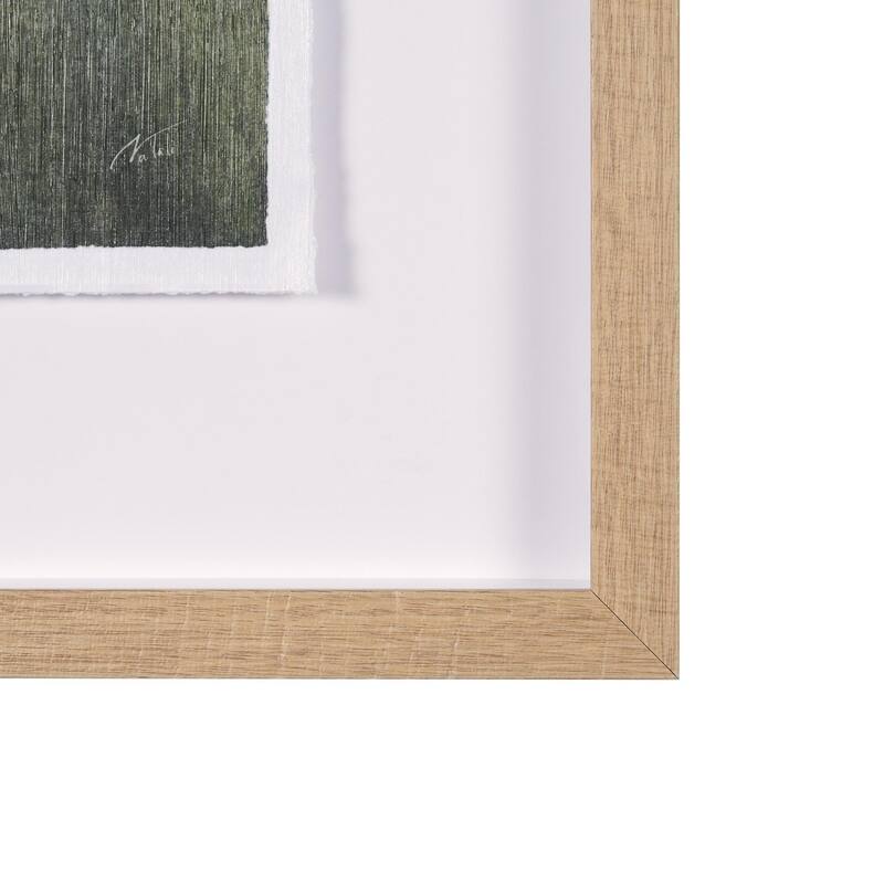 Rolling Fields I Hand Embellished Brown Framed Watercolor Art Print on Paper Mounted with Backing