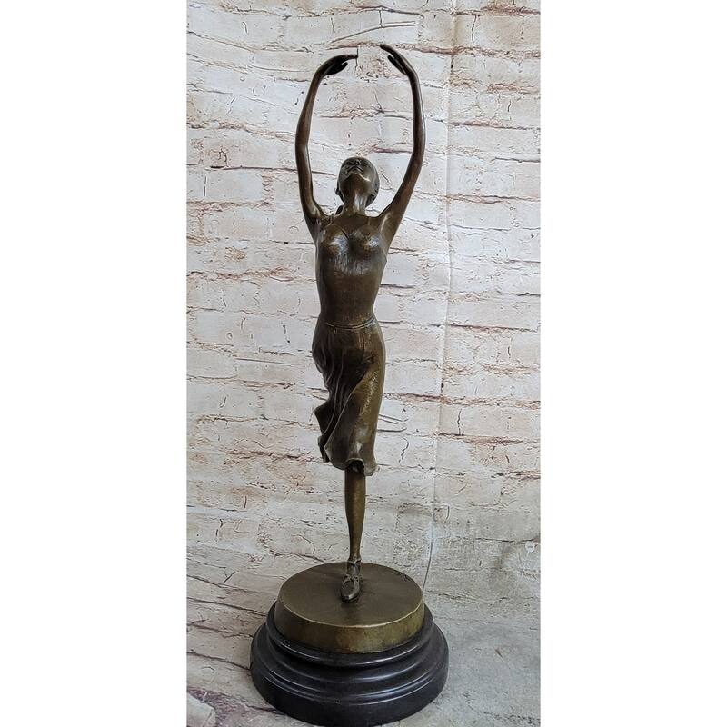 Bronze Metal Ballerina Ballet Dancer Girl Figure Sculpture Statue Original Art