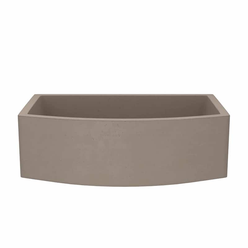 Farmhouse Quartet 33-inch NativeStone Curved Kitchen Sink - 33" x 20.5" x 10.25" - Earth